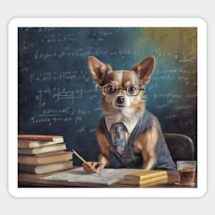 Chihuahua Dog Teacher Professor School Sticker